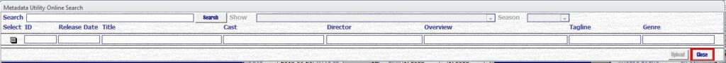 Metadata Utility – Online Search Tool Show