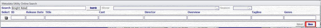 Metadata Utility – Online Search Tool Show