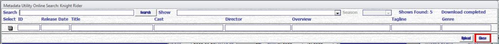 Metadata Utility – Online Search Tool Show