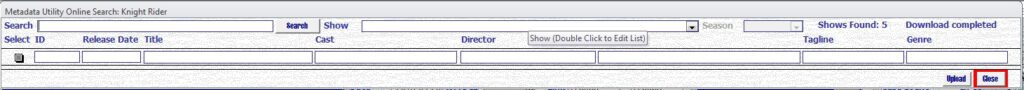 Metadata Utility – Online Search Tool Show