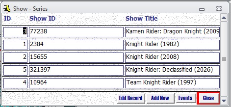 Metadata Utility – Show Management