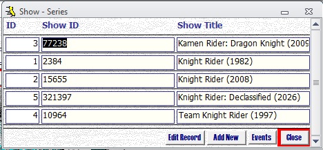 Metadata Utility – Show Management