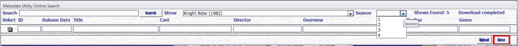 Metadata Utility – Online Search Tool Show