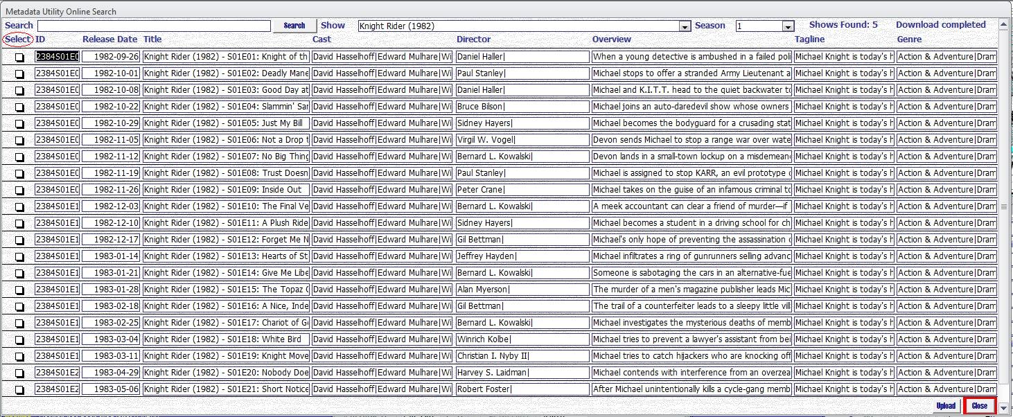 Metadata Utility – Online Search Tool Show