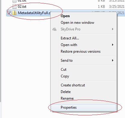 Metadata Utility – Download - Properties