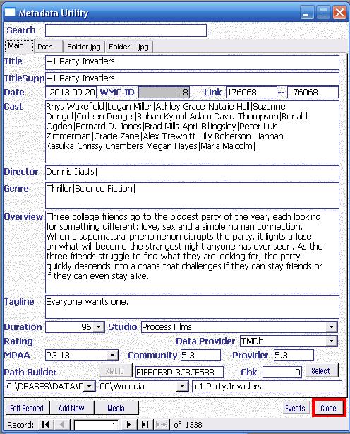 Metadata Utility – Main