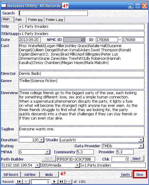 Metadata Utility – Main - All Records Queue