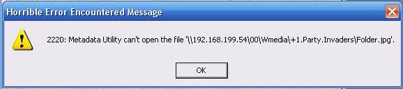 Metadata Utility – Messages - File Not Found