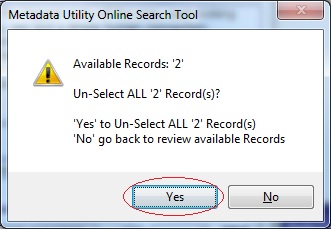 Metadata Utility – Messages - Select All Records