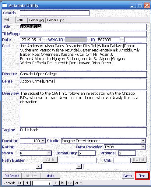 Metadata Utility – Main - Last Onine Search Queue