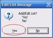 Metadata Utility – Messages - Edit List