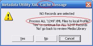 Metadata Utility – Messages - Cache