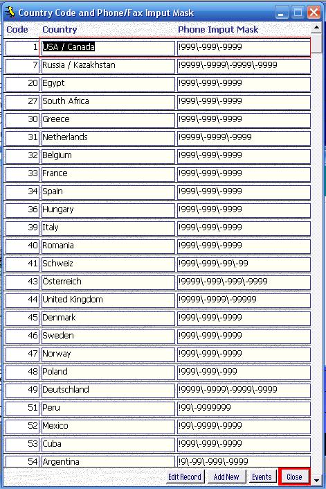 Metadata Utility – Edit Country and Input Mask