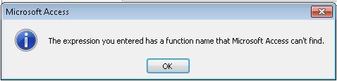 Microsoft Access - Error - 2424