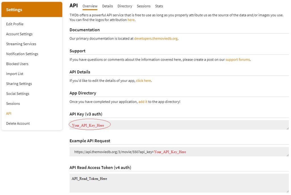 The Movie Database – API Key Maintenance