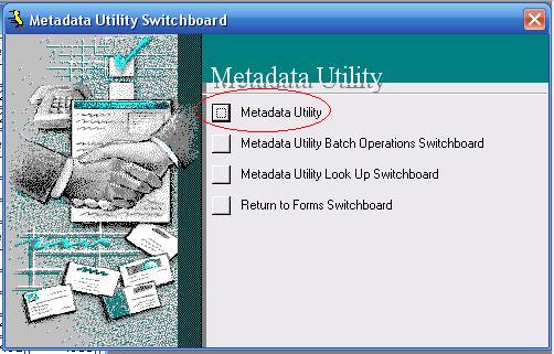 Metadata Utility – Main Interface