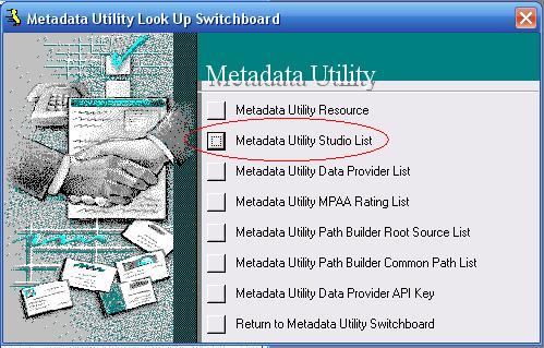 Metadata Utility – Studio List