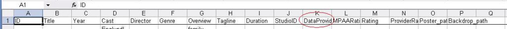 Metadata Utility – MUWImp.xls - ztblWMC01Imp - DataProviderID