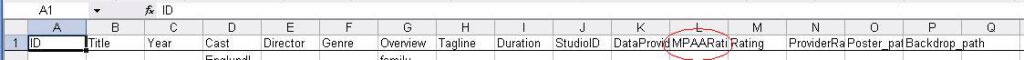 Metadata Utility – MUWImp.xls - ztblWMC01Imp - MPAARatingID