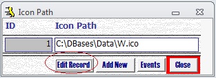 Metadata Utility – Maintenance Switchboard - Icon Management