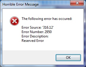 Metadata Utility - Error - 2950 (Message)